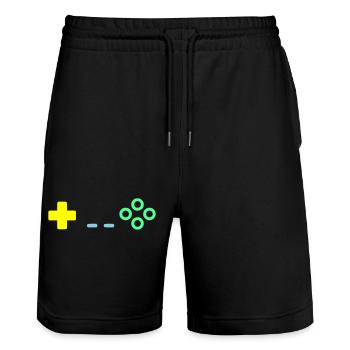 Boutons de manette de jeu Rétro Vector - Short de jogging bio TRAINER Stanley/Stella unisexe - noir - Devant - Nik (191cm) & Marisol (170cm)