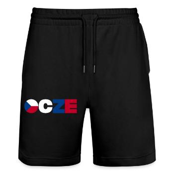 République tchèque - Short de jogging bio TRAINER Stanley/Stella unisexe - noir - Devant - Nik (191cm) & Marisol (170cm)