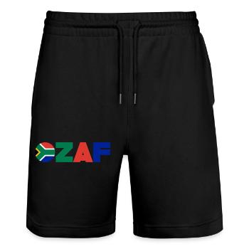 Afrique du Sud - Short de jogging bio TRAINER Stanley/Stella unisexe - noir - Devant - Nik (191cm) & Marisol (170cm)