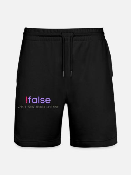 Ifalse Funny Coder Programming Pun - Stanley/Stella Trainer Unisex Organic Jogging Shorts - black