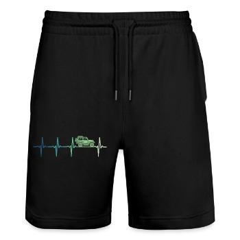 off road 4x4 offroad off-road vehicle - Short de jogging bio TRAINER Stanley/Stella unisexe - noir - Devant - Nik (191cm) & Marisol (170cm)