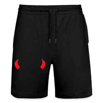 Teufelhörner Teufel Teufelchen - Stanley/Stella Unisex Bio Joggingshorts Trainer  - Schwarz - Vorne - Nik (191cm) & Marisol (170cm)