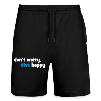 dive - Stanley/Stella Trainer Unisex Organic Jogging Shorts - black - Front - Nik (191cm) & Marisol (170cm)