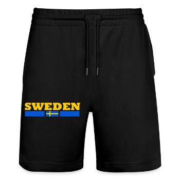 Drapeau suède - Short de jogging bio TRAINER Stanley/Stella unisexe - noir - Devant - Nik (191cm) & Marisol (170cm)