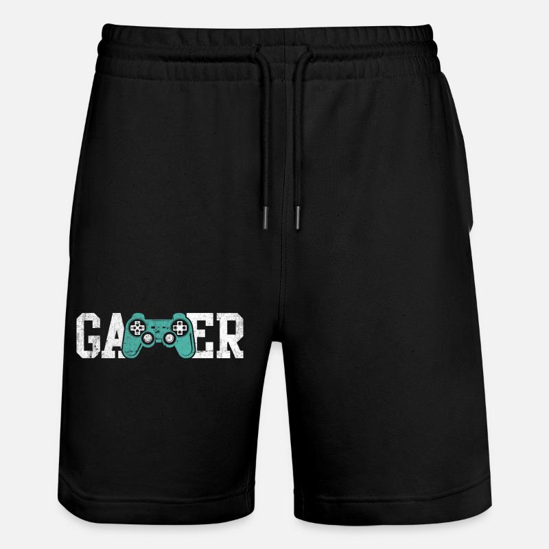 Gamer Glyphs Controller Tee - Stanley/Stella Trainer Unisex Organic Jogging Shorts - black