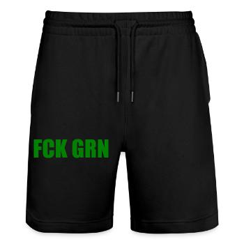Fck grn - Stanley/Stella Unisex Bio Joggingshorts Trainer  - Schwarz - Vorne - Nik (191cm) & Marisol (170cm)