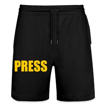 Presse - Short de jogging bio TRAINER Stanley/Stella unisexe - noir - Devant - Nik (191cm) & Marisol (170cm)