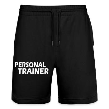 Personal trainer - Stanley/Stella Trainer Unisex Organic Jogging Shorts - black - Front - Nik (191cm) & Marisol (170cm)