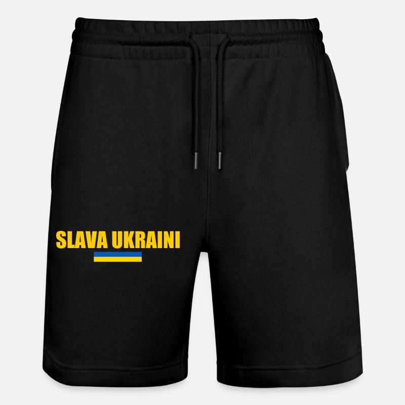 Slava ukraini - Stanley/Stella Unisex Bio Joggingshorts Trainer  - Schwarz