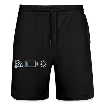 Internet no connection battery - Stanley/Stella Trainer Unisex Organic Jogging Shorts - black - Front - Nik (191cm) & Marisol (170cm)