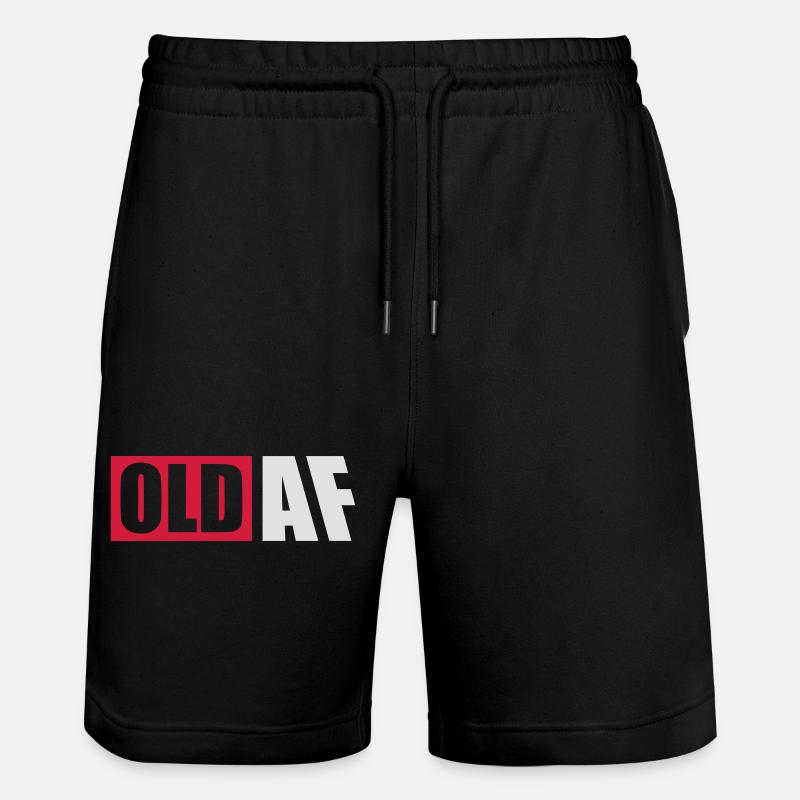 old AF Text Logo - Stanley/Stella Trainer Unisex Organic Jogging Shorts - black
