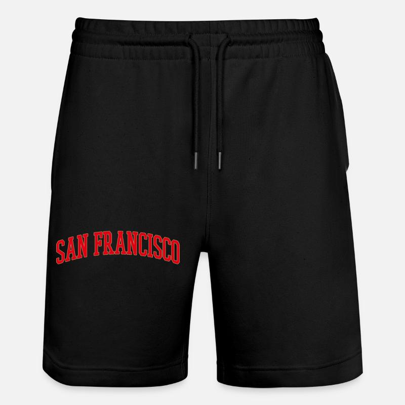 San Francisco Bogen Schriftzug - Stanley/Stella Unisex Bio Joggingshorts Trainer  - Schwarz