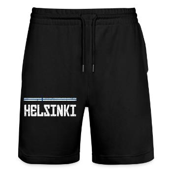 Helsinki - Short de jogging bio TRAINER Stanley/Stella unisexe - noir - Devant - Nik (191cm) & Marisol (170cm)