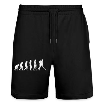Joueurs de hockey sur glace de l’équipe de hockey sur glace - Short de jogging bio TRAINER Stanley/Stella unisexe - noir - Devant - Nik (191cm) & Marisol (170cm)
