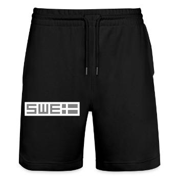 Tactique suédoise - Short de jogging bio TRAINER Stanley/Stella unisexe - noir - Devant - Nik (191cm) & Marisol (170cm)