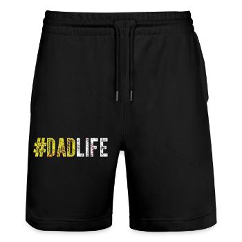 Papa Leben Softball Papa Baseball Sport Liebhaber - Stanley/Stella Unisex Bio Joggingshorts Trainer  - Schwarz - Vorne - Nik (191cm) & Marisol (170cm)