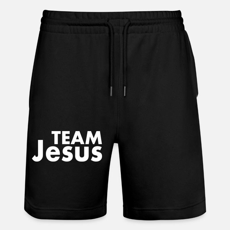 Team jesus - Stanley/Stella Unisex Bio Joggingshorts Trainer  - Schwarz