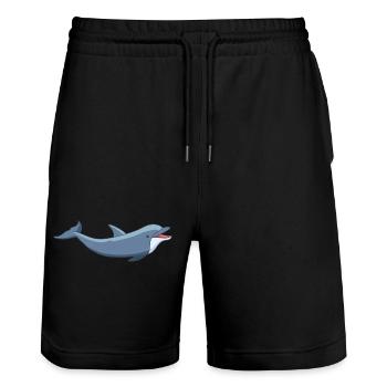 Meerestiere - Stanley/Stella Unisex Bio Joggingshorts Trainer  - Schwarz - Vorne - Nik (191cm) & Marisol (170cm)