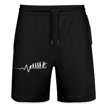 Dancing Dance Music - Stanley/Stella Trainer Unisex Organic Jogging Shorts - black - Front - Nik (191cm) & Marisol (170cm)