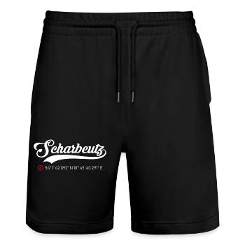 Scharbeutz Koordinaten - Stanley/Stella Unisex Bio Joggingshorts Trainer  - Schwarz - Vorne - Nik (191cm) & Marisol (170cm)