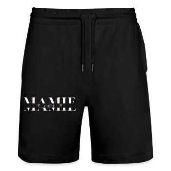 Mamie chérie - Short de jogging bio TRAINER Stanley/Stella unisexe - noir - Devant - Nik (191cm) & Marisol (170cm)