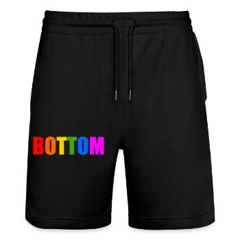 Bottom - Stanley/Stella Trainer Unisex Organic Jogging Shorts - black - Front - Nik (191cm) & Marisol (170cm)