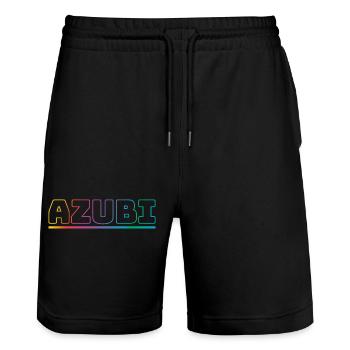 Design Azubi outline bunt - Stanley/Stella Unisex Bio Joggingshorts Trainer  - Schwarz - Vorne - Nik (191cm) & Marisol (170cm)