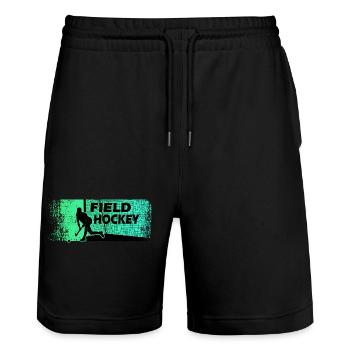 Hockey sur gazon Joueuse de hockey sur gazon Club de hockey - Short de jogging bio TRAINER Stanley/Stella unisexe - noir - Devant - Nik (191cm) & Marisol (170cm)