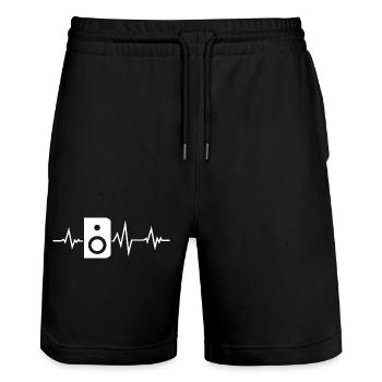 Decibelvibe - Derivative products - S Wave Design - Short de jogging bio TRAINER Stanley/Stella unisexe - noir - Devant - Nik (191cm) & Marisol (170cm)
