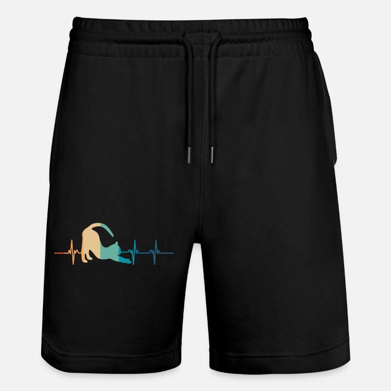 battement De cœur chat - Short de jogging bio TRAINER Stanley/Stella unisexe - noir