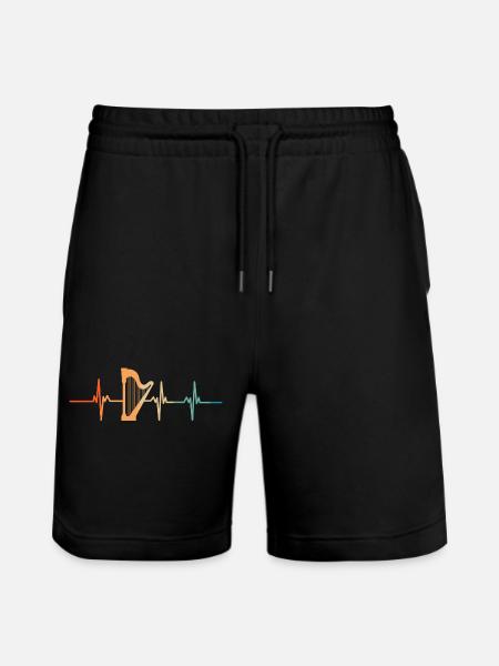 Harfenherzschlag - Stanley/Stella Unisex Bio Joggingshorts Trainer - Schwarz