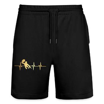Heartbeat Rugby - Stanley/Stella Trainer Unisex Organic Jogging Shorts - black - Front - Nik (191cm) & Marisol (170cm)