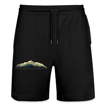 Mountain Passion 2 - Stanley/Stella Trainer Unisex Organic Jogging Shorts - black - Front - Nik (191cm) & Marisol (170cm)