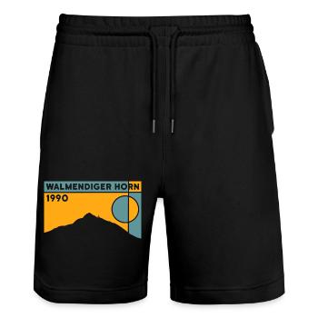 Walmendinger Horn Hiking Ridge Hike Finisher - Stanley/Stella Trainer Unisex Organic Jogging Shorts - black - Front - Nik (191cm) & Marisol (170cm)