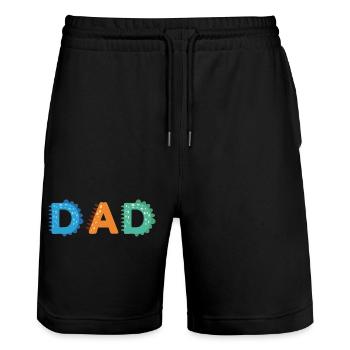 Vater der Geburtstagsmonster-Familie zum 1. Geburtstag - Stanley/Stella Unisex Bio Joggingshorts Trainer  - Schwarz - Vorne - Nik (191cm) & Marisol (170cm)