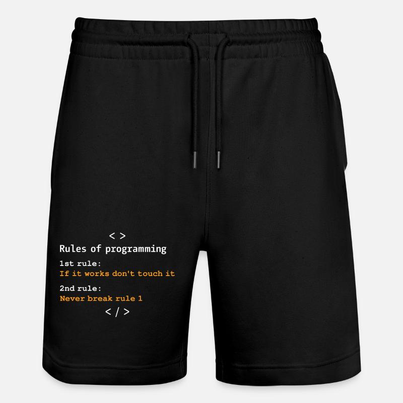 Rules of programming - Stanley/Stella Trainer Unisex Organic Jogging Shorts - black