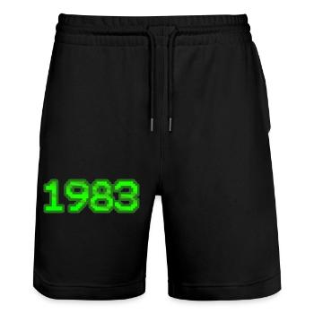 1983 - Stanley/Stella Unisex Bio Joggingshorts Trainer  - Schwarz - Vorne - Nik (191cm) & Marisol (170cm)