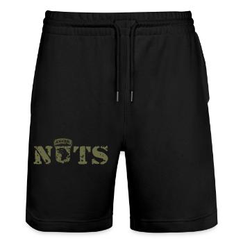 AVM Bastogne NUTS Battle Bulge Bâtards battus - Short de jogging bio TRAINER Stanley/Stella unisexe - noir - Devant - Nik (191cm) & Marisol (170cm)