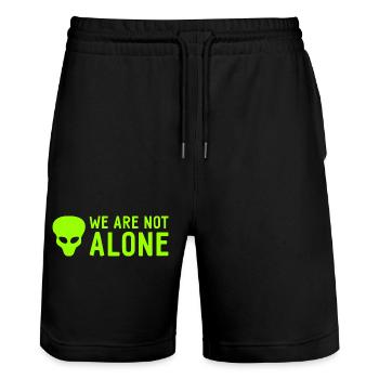 Alien - We Are Not Alone - Aliens - Stanley/Stella Trainer Unisex Organic Jogging Shorts - black - Front - Nik (191cm) & Marisol (170cm)