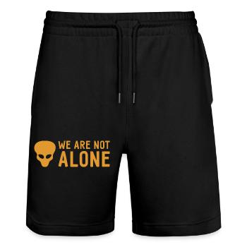 Alien - We Are Not Alone - Aliens - Stanley/Stella Trainer Unisex Organic Jogging Shorts - black - Front - Nik (191cm) & Marisol (170cm)