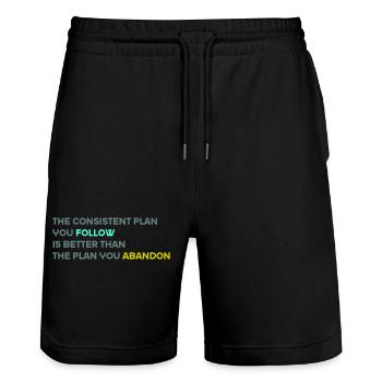 The Consistent Plan You Follow Is Better - Stanley/Stella Trainer Unisex Organic Jogging Shorts - black - Front - Nik (191cm) & Marisol (170cm)