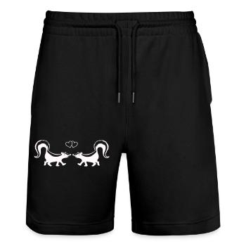 Amour Skunk - Short de jogging bio TRAINER Stanley/Stella unisexe - noir - Devant - Nik (191cm) & Marisol (170cm)