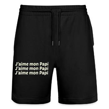 GRANDPA DAD GRANDPA HUMOR GRANDPA JOKE - Stanley/Stella Trainer Unisex Organic Jogging Shorts - black - Front - Nik (191cm) & Marisol (170cm)