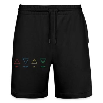 Quatre Éléments - Short de jogging bio TRAINER Stanley/Stella unisexe - noir - Devant - Nik (191cm) & Marisol (170cm)