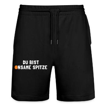 Ostern Spruch Kompliment - Stanley/Stella Unisex Bio Joggingshorts Trainer  - Schwarz - Vorne - Nik (191cm) & Marisol (170cm)