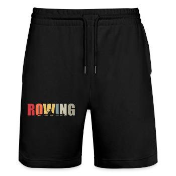 Rowing - Rudern - Ruderer - Ruderin - Aviron - Stanley/Stella Unisex Bio Joggingshorts Trainer  - Schwarz - Vorne - Nik (191cm) & Marisol (170cm)