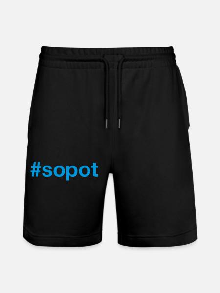 Sopot Polska Poland - Stanley/Stella Trainer Unisex Organic Jogging Shorts - black