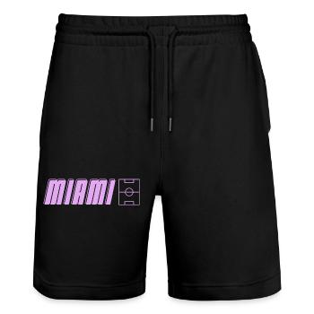 Miami Soccer Passion - Stanley/Stella Unisex Bio Joggingshorts Trainer  - Schwarz - Vorne - Nik (191cm) & Marisol (170cm)