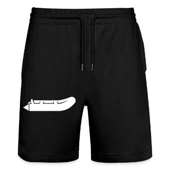 vecteur de sport de sauvetage en bateau gonflable - Short de jogging bio TRAINER Stanley/Stella unisexe - noir - Devant - Nik (191cm) & Marisol (170cm)