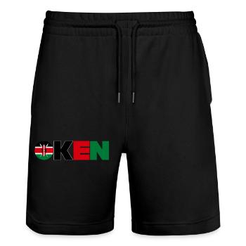 Kenya - Short de jogging bio TRAINER Stanley/Stella unisexe - noir - Devant - Nik (191cm) & Marisol (170cm)